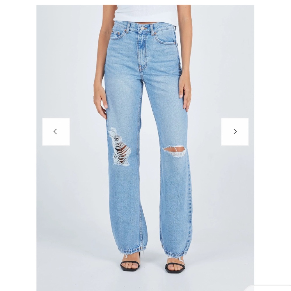 Dr. Denim Echo Straight Jeans - Empress Sky Blue Rip.